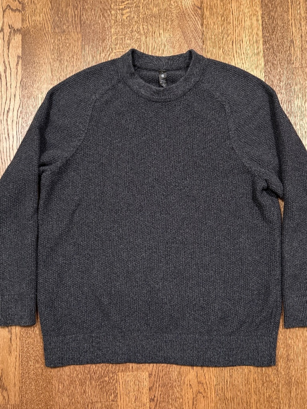 Lululemon Textured Knit Crewneck Sweater Dark Gray Mens Small